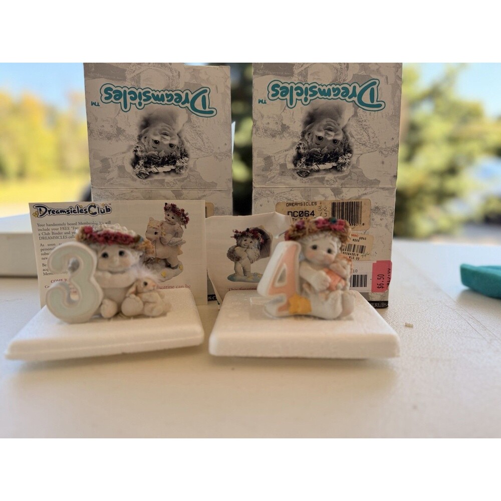 Lot Ox 2 Dreamsicles Birthday Figurines 3 & 4 1994 New In Original Packaging